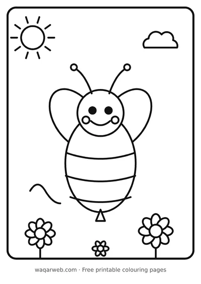 Busy Bee colouring page preview