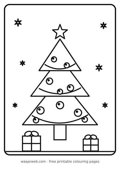 Christmas Tree colouring page preview