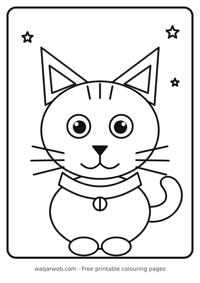 Cute Cat colouring page preview