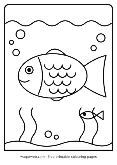 Friendly Fish colouring page preview