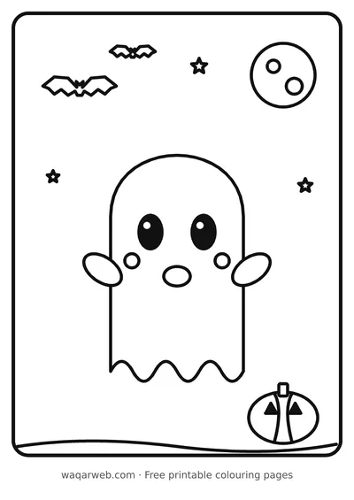Friendly Ghost colouring page preview