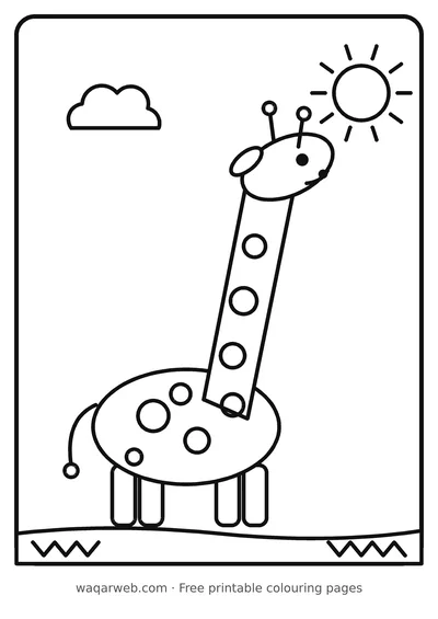 Giraffe colouring page preview