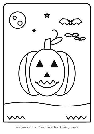Halloween Pumpkin colouring page preview