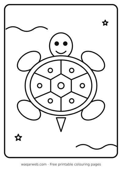 Patterned Turtle colouring page preview