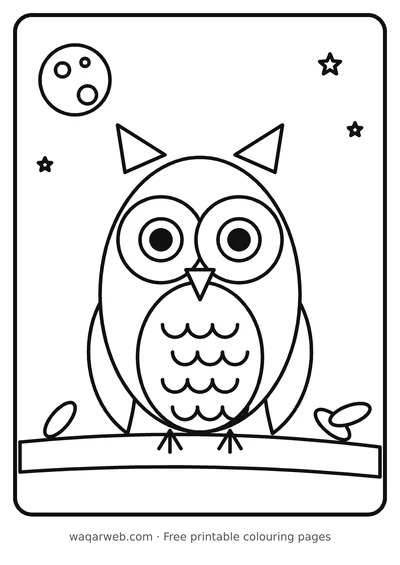 Wise Owl colouring page preview