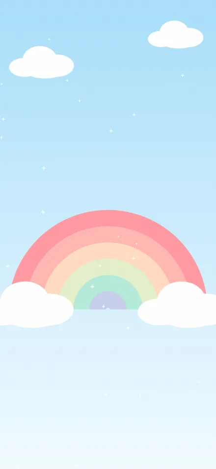 Rainbow Sky wallpaper on a phone screen